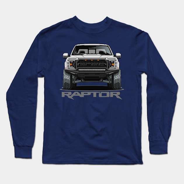 F-150 SVT Raptor (Oxford White) Long Sleeve T-Shirt by Jiooji Project